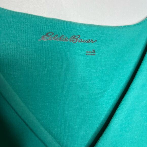 Eddie Bauer Teal Green Wrap Front Dress Size XL - Picture 4 of 5